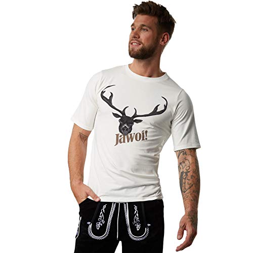 dressforfun 900634 Männer Trachten Shirt Jawoi, T-Shirt mit originellem Hirsch Aufdruck - Diverse Größen - (S | Nr. 302875) von dressforfun