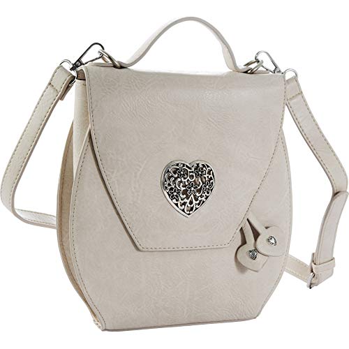 dressforfun 900652 Damen Trachten Handtasche Herzmadl, Schicke Trachtenhandtasche in Lederoptik (Beige | Nr. 303277) von dressforfun