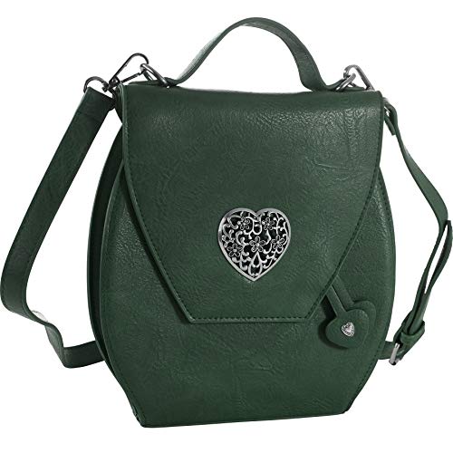 dressforfun 900652 Damen Trachten Handtasche Herzmadl, Schicke Trachtenhandtasche in Lederoptik (Grün| Nr. 303274) von dressforfun