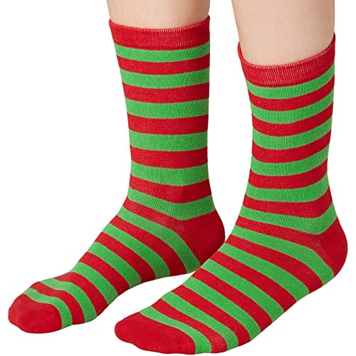 dressforfun 900857 Unisex Weihnachts Socken, atmungsaktiv, grün rot gestreift - diverse Größen - (39-42 | Nr. 303507) von dressforfun