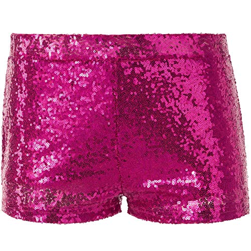 dressforfun 900996 Damen Pailletten Glitzer Shorts, sexy Kurze Hose Shorts, pink (S | Nr. 303916) von dressforfun