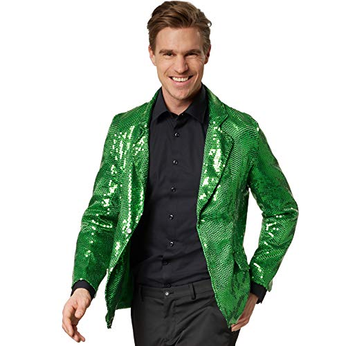 dressforfun 900999 Herren Pailletten Blazer Sakko, Freizeit Anzugjacke, grün - Diverse Größen - (M | Nr. 303942) von dressforfun