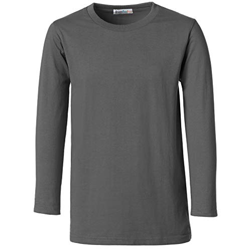 dressforfun 901001 Herren Longsleeve, Basic Langarmshirt, Rundhals, unifarben - Diverse Größen und Farben - (Grau | XXL | Nr. 304049) von dressforfun