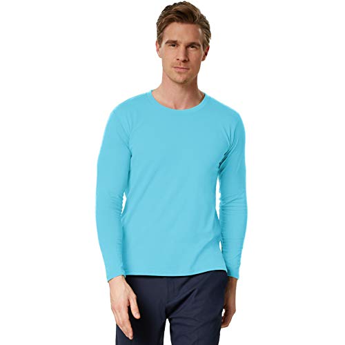 dressforfun Langarmshirt Herren, Basic Langarmshirts, Longsleeve Herren, Herren Pullover, Langarm T Shirt Herren, Sweatshirt, Arbeitskleidung Herren, Business, Unterziehshirt Herren - Hellblau, XL von dressforfun