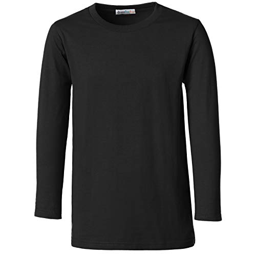 dressforfun 901001 Herren Longsleeve, Basic Langarmshirt, Rundhals, unifarben - Diverse Größen und Farben - (Schwarz | XXL | Nr. 303219) von dressforfun