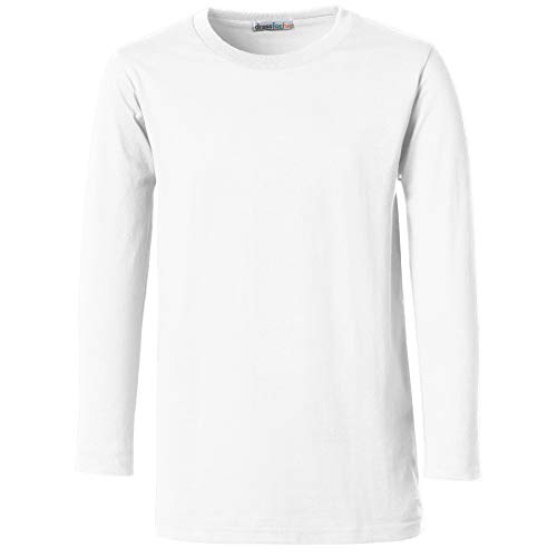 dressforfun 901001 Herren Longsleeve, Basic Langarmshirt, Rundhals, unifarben - Diverse Größen und Farben - (Weiß | M | Nr. 303206) von dressforfun