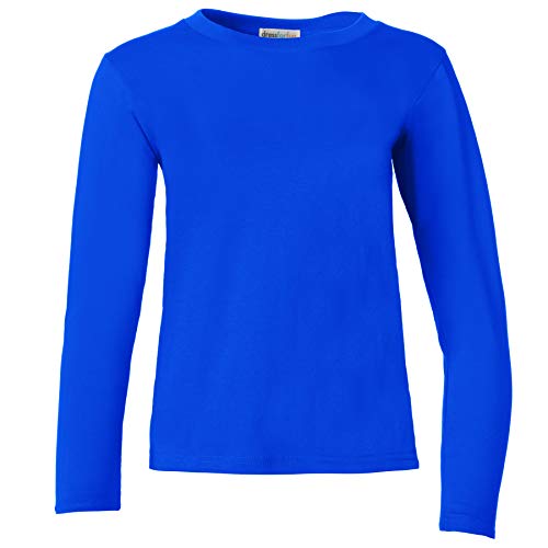 dressforfun 901005 Damen Basic Longsleeve Langarmshirt, Baumwolle, Rundhalsausschnitt - Diverse Farben und Größen - (Blau | M | Nr. 304151) von dressforfun