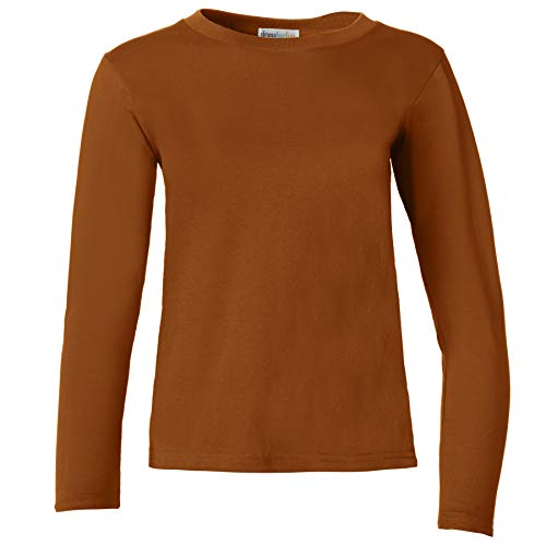 dressforfun 901005 Damen Basic Longsleeve Langarmshirt, Baumwolle, Rundhalsausschnitt - Diverse Farben und Größen - (Braun | L | Nr. 304162) von dressforfun