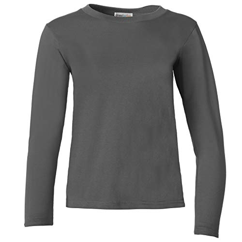 dressforfun 901005 Damen Basic Longsleeve Langarmshirt, Baumwolle, Rundhalsausschnitt - Diverse Farben und Größen - (Grau | M | Nr. 304171) von dressforfun