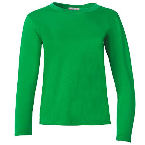 dressforfun 901005 Damen Basic Longsleeve Langarmshirt, Baumwolle, Rundhalsausschnitt - Diverse Farben und Größen - (Grün | L | Nr. 304182) von dressforfun