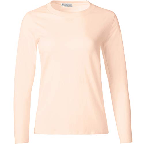 dressforfun 901005 Damen Basic Longsleeve Langarmshirt, Baumwolle, Rundhalsausschnitt - Diverse Farben und Größen - (Hautfarben | L | Nr. 304167) von dressforfun