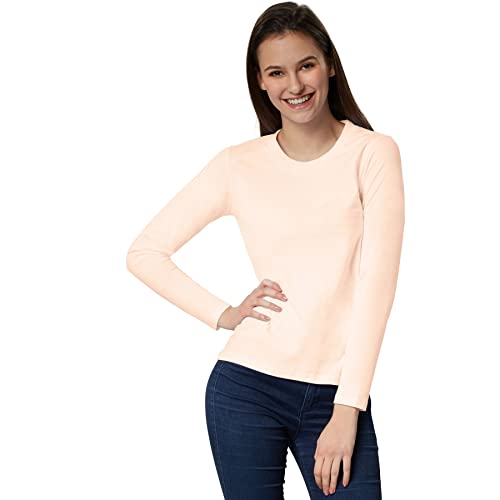 dressforfun Langarmshirt Damen, Damen Pullover, Longsleeve Damen, Basic Langarmshirt Damen, Oberteile Damen, Mode für Freizeit, als Business Outfit Damen oder Sport Oberteile Damen - (Hautfarben | S) von dressforfun
