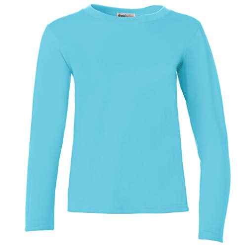 dressforfun 901005 Damen Basic Longsleeve Langarmshirt, Baumwolle, Rundhalsausschnitt - Diverse Farben und Größen - (Hellblau | L | Nr. 304147) von dressforfun