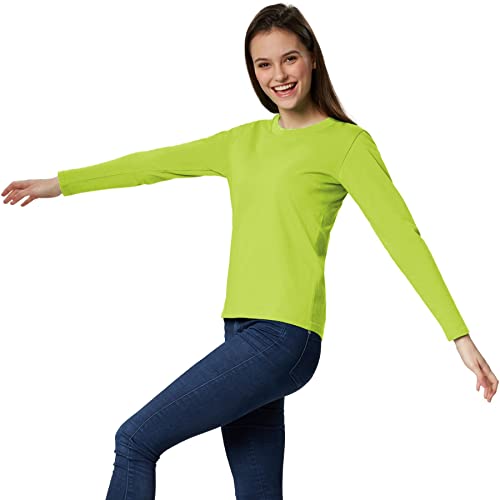 dressforfun Langarmshirt Damen, Damen Pullover, Longsleeve Damen, Basic Langarmshirt Damen, Oberteile Damen, Mode für Freizeit, als Business Outfit Damen oder Sport Oberteile Damen - (Hellgrün|XXL) von dressforfun