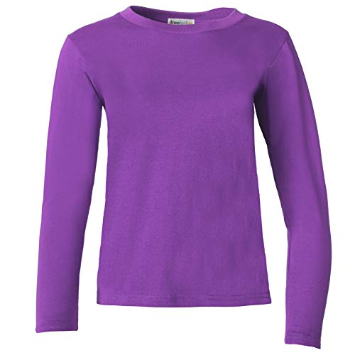 dressforfun 901005 Damen Basic Longsleeve Langarmshirt, Baumwolle, Rundhalsausschnitt - Diverse Farben und Größen - (Lila | L | Nr. 304142) von dressforfun