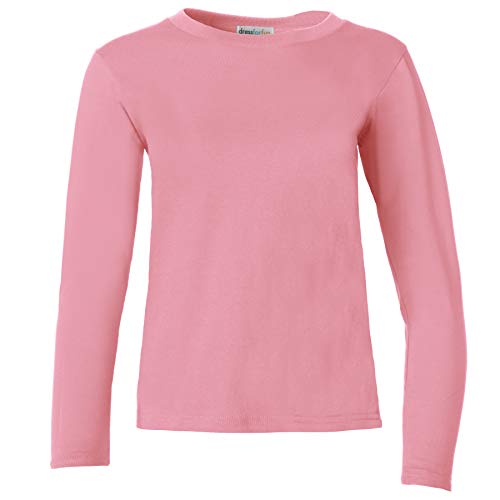 dressforfun 901005 Damen Basic Longsleeve Langarmshirt, Baumwolle, Rundhalsausschnitt - Diverse Farben und Größen - (Pink | S | Nr. 304135) von dressforfun