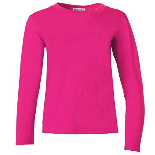 dressforfun 901005 Damen Basic Longsleeve Langarmshirt, Baumwolle, Rundhalsausschnitt - Diverse Farben und Größen - (Pink | XXL | Nr. 304139) von dressforfun