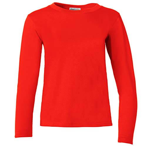 dressforfun 901005 Damen Basic Longsleeve Langarmshirt, Baumwolle, Rundhalsausschnitt - Diverse Farben und Größen - (Rot | M | Nr. 304121) von dressforfun