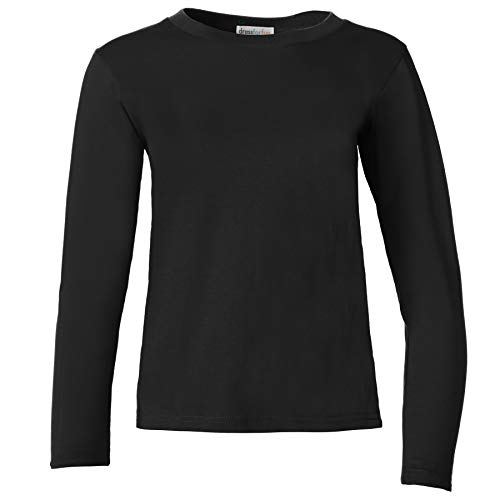 dressforfun 901005 Damen Basic Longsleeve Langarmshirt, Baumwolle, Rundhalsausschnitt - Diverse Farben und Größen - (Schwarz | XL | Nr. 304113) von dressforfun