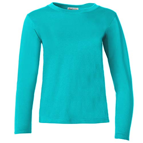 dressforfun 901005 Damen Basic Longsleeve Langarmshirt, Baumwolle, Rundhalsausschnitt - Diverse Farben und Größen - (Türkis | L | Nr. 304157) von dressforfun