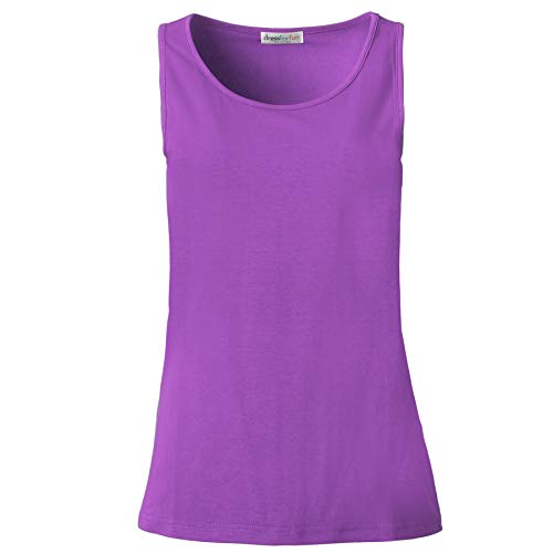 dressforfun 901024 Damen Basic Top, Tank Top Trägertop, Baumwolle - Diverse Farben und Größen - (Lila | L | Nr. 304522) von dressforfun