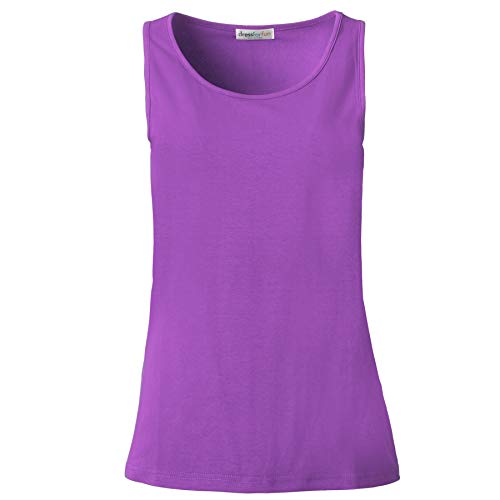 dressforfun 901024 Damen Basic Top, Tank Top Trägertop, Baumwolle - diverse Farben und Größen - (Lila | XXL | Nr. 304524) von dressforfun