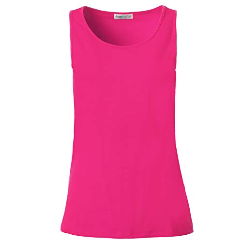 dressforfun 901024 Damen Basic Top, Tank Top Trägertop, Baumwolle - Diverse Farben und Größen - (Pink | L | Nr. 304517) von dressforfun