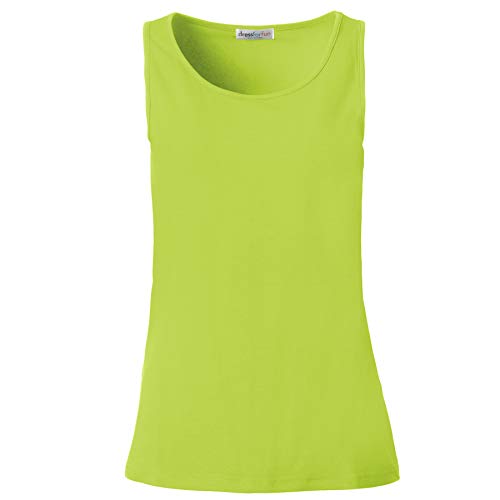 dressforfun 901024 Damen Basic Top, Tank Top Trägertop, Baumwolle - diverse Farben und Größen - (Hellgrün | XXL | Nr. 304564) von dressforfun