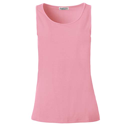 dressforfun 901024 Damen Basic Top, Tank Top Trägertop, Baumwolle - diverse Farben und Größen - (Rosa | M | Nr. 304511) von dressforfun