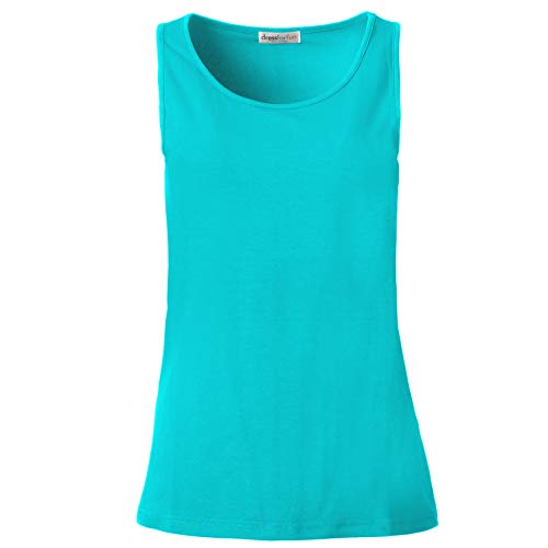 dressforfun 901024 Damen Basic Top, Tank Top Trägertop, Baumwolle - diverse Farben und Größen - (Türkis | M | Nr. 304536) von dressforfun