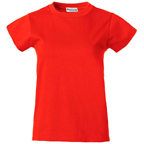 dressforfun 901025 Damen T-Shirt, Basic Shirt Kurzarm, Baumwolle, Diverse Farben und Größen - (Rot | L | Nr. 304192) von dressforfun