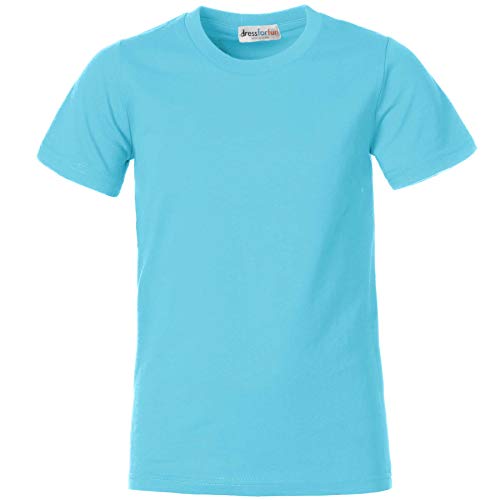 dressforfun 901032 Kinder T-Shirt, Basic Shirt mit Rundhalsausschnitt, Baumwolle - Diverse Farben und Größen - (Hellblau | 104 | Nr. 304360) von dressforfun