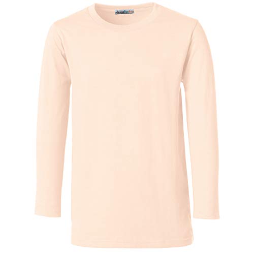 dressforfun Longsleeve Kinder, Basic Langarmshirt Kinder, Longshirt, Kind Sweater Baumwolle, Sweat Sportbekleidung, Langarmshirt Jungen, Pullover Mädchen, Kinder - (Hautfarben | 152 | Nr. 304469) von dressforfun