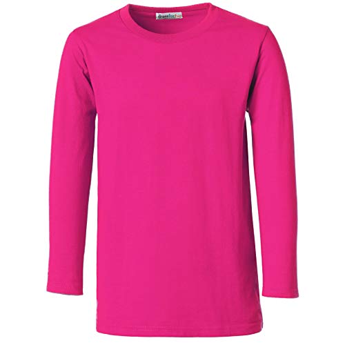 dressforfun Longsleeve Kinder, Basic Langarmshirt Kinder, Longshirt, Kind Sweater Baumwolle, Sweat Sportbekleidung, Langarmshirt Jungen, Pullover Mädchen, Kinder - (Pink | 152 | Nr. 304439) von dressforfun