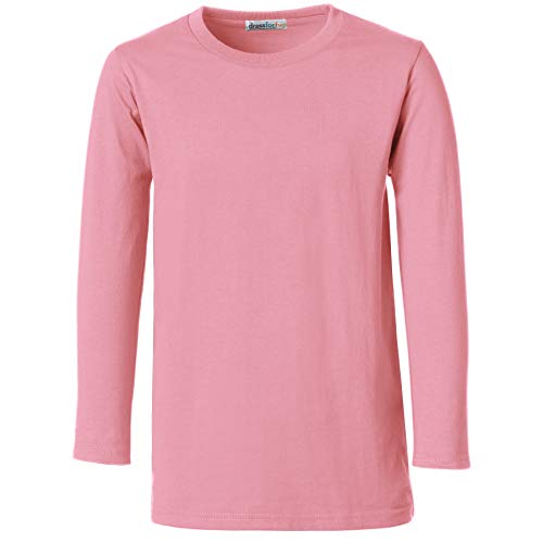 dressforfun Longsleeve Kinder, Basic Langarmshirt Kinder, Longshirt, Kind Sweater Baumwolle, Sweat Sportbekleidung, Langarmshirt Jungen, Pullover Mädchen, Kinder - (Rosa | 140 | Nr. 304433) von dressforfun