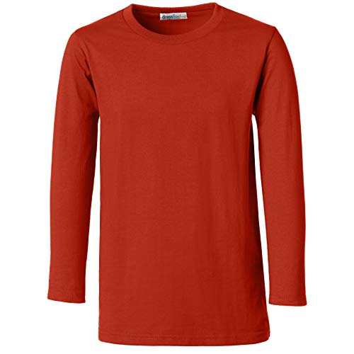 dressforfun 901033 Kinder Longsleeve, Basic Langarm Shirt mit Rundhalsausschnitt, Baumwolle - Diverse Farben und Größen - (Weinrot | 104 | Nr. 304425) von dressforfun