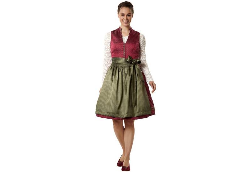 dressforfun Dirndl hochwertiges & elegantes Trachtenkleid Sarah Rot/Grün (Premium Midi-Dirndl, Gr. 44) Passend für Oktoberfest, Trachtenumzüge, Heimat- oder Bierfeste von dressforfun