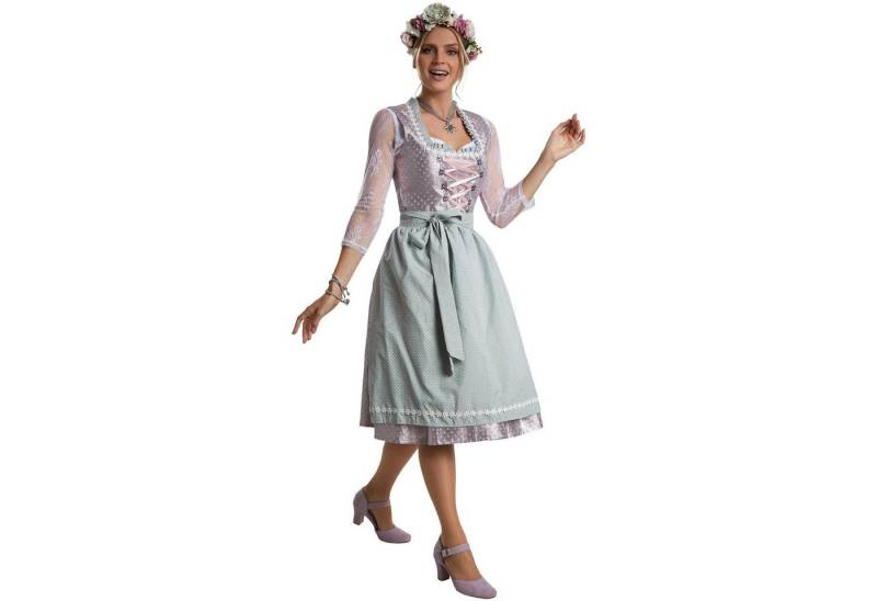 dressforfun Dirndl Frauenkostüm Midi-Dirndl Oberammergau Modell 2 Tailliert geschnittenes, halblanges Dirndl in edler Optik von dressforfun