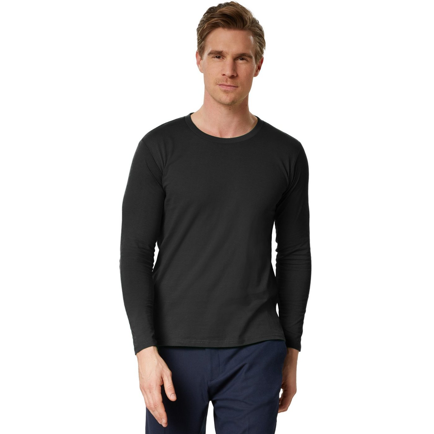 dressforfun Longsleeve Langarm-Shirt Männer Rundhals von dressforfun