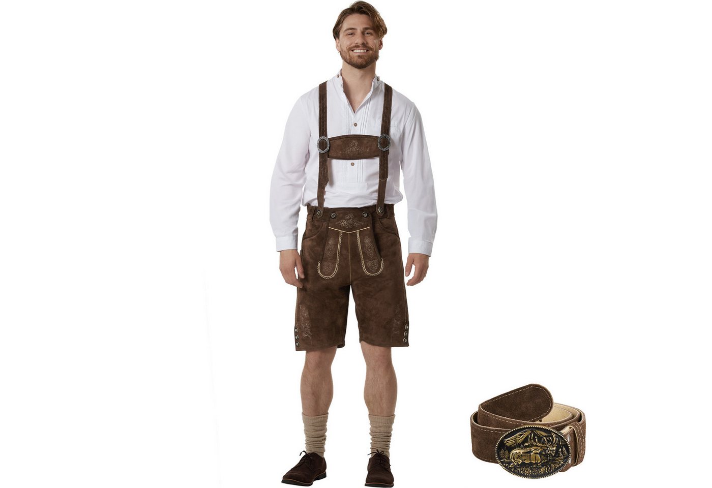 dressforfun Trachtenlederhose Kurze Lederhose von dressforfun