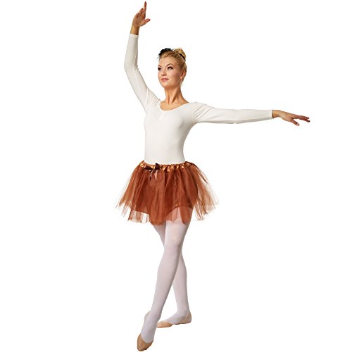 dressforfun Tutu aus 3-lagigen Tüll mit eingenähtem Satinunterrock (Braun, L/XL) von dressforfun