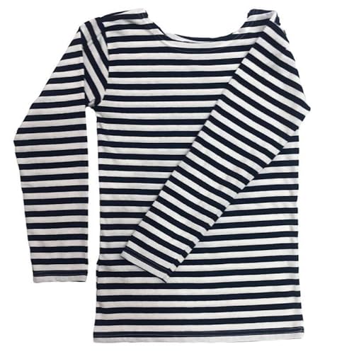 Herren Marine T-Shirt Langarm Sommer Streifen Telnjaschka Matrosenhemd L Weiss-Schwarz von Gorokhova, Irina