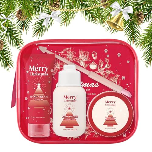 driattie Christmas Body Lotion - 110ml Natürliche Feuchtigkeitspflege Körperpflege Set - Hautpflege Geschenk Für Frauen Männer Jugendliche Familie Oma Opa Mama Papa Freund von driattie