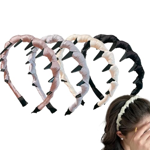 driattie Haarreifen Mit Zähnen Für Damen 4 Teile | Haarschmuck | Wendbares Styling Haarreif Für Damen Mädchen Festlichkeit Geburtstagsfeier von driattie