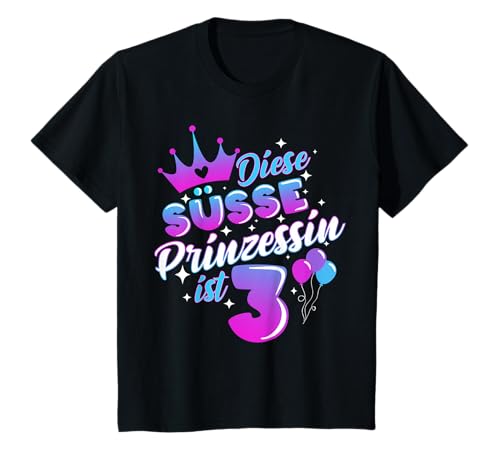 dritter Geburtstag Mädchen Geschenk 3 Jahre Prinzessin T-Shirt von dritter Prinzessin Geburtstag 3 Jahre Geschenk