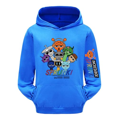 drola Sprunki 100% Baumwolle Kinder Kapuzenpullover Casual Homewear Workout Seitentaschen Lange Ärmel Pullover Hoodies Herbst Winter von drola