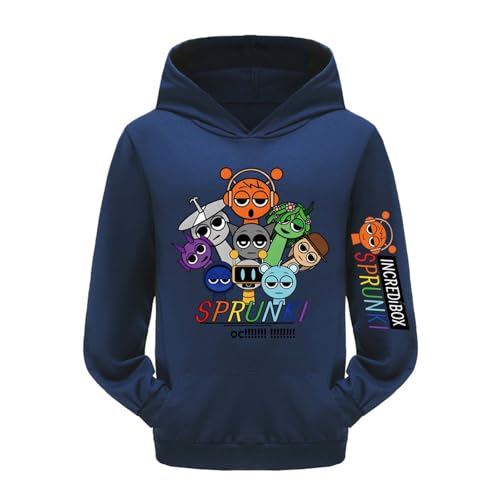 drola Sprunki 100% Baumwolle Kinder Kapuzenpullover Casual Homewear Workout Seitentaschen Lange Ärmel Pullover Hoodies Herbst Winter von drola