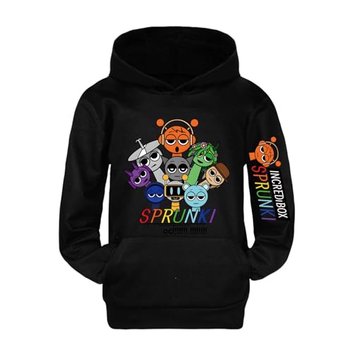 drola Sprunki 100% Baumwolle Kinder Kapuzenpullover Casual Homewear Workout Seitentaschen Lange Ärmel Pullover Hoodies Herbst Winter von drola