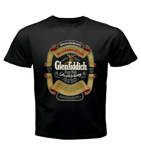 GLENFIDDICH-Speyside-Single-Malt-Scotch-Whisky-Reguler-Fit-Men-s-Black-T-Shirt von drtuERTTR