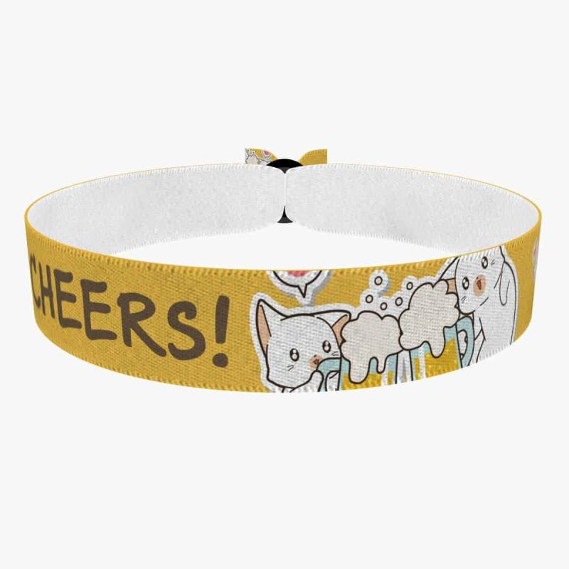 Cheers Stoffarmband - Anpassbare Partyarmbänder Für Hochzeiten, Geburtstagsfeiern & Festivals Festival Armbänder Cheers Stoffarmband - Anpassbare Partyarmbänder Für Hochzeiten, Geburtstagsfeiern & Festivals Festival Armbänder von druckpalast
